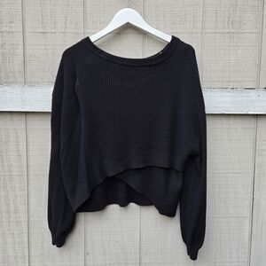 Lululemon Black Crossover Reversible Medium Weight Knit Sweater 16 LW3EQNS